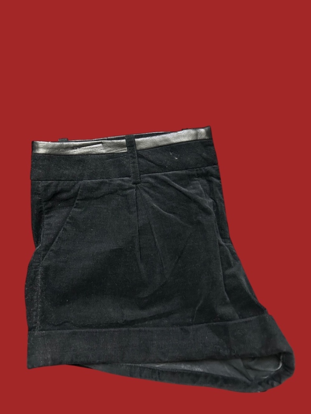 Bebe Black Cuffed Cotton Shorts